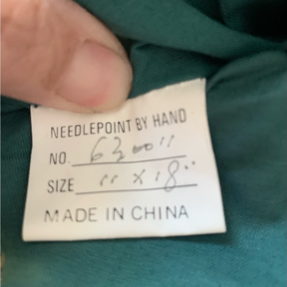 Vintage Handmade Needlepoint Santa Christmas Stocking - Picture 2 of 5